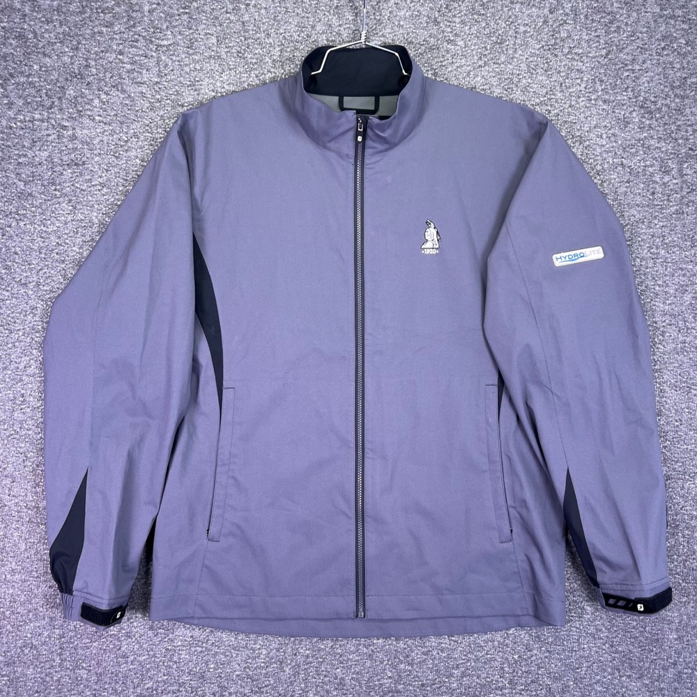 FootJoy DryJoys HydroLite Jacket Mens Medium Gray Golf Active Full Zip 1920 Logo